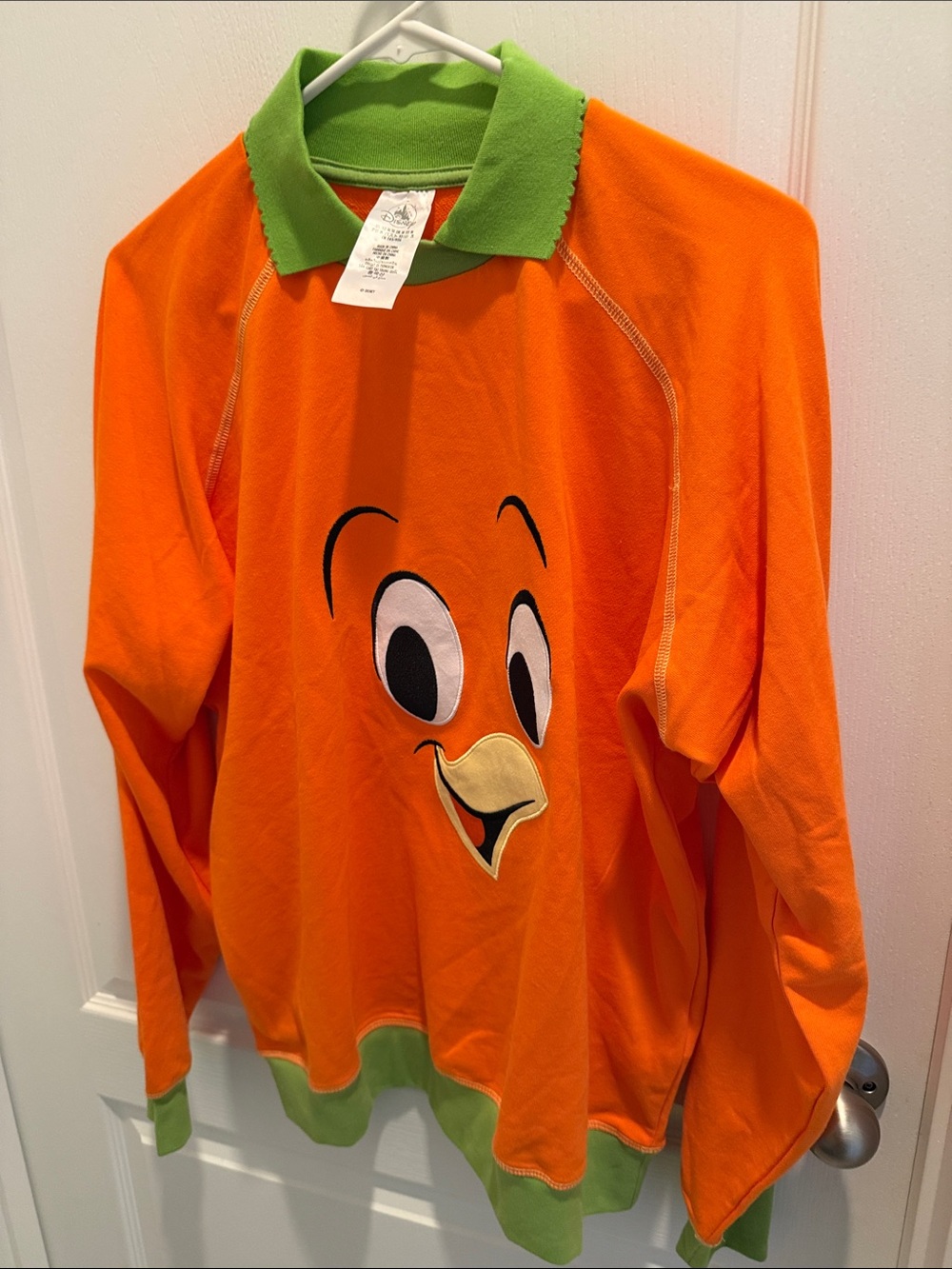 Pullover Top with Green Collar - Fun Character Front